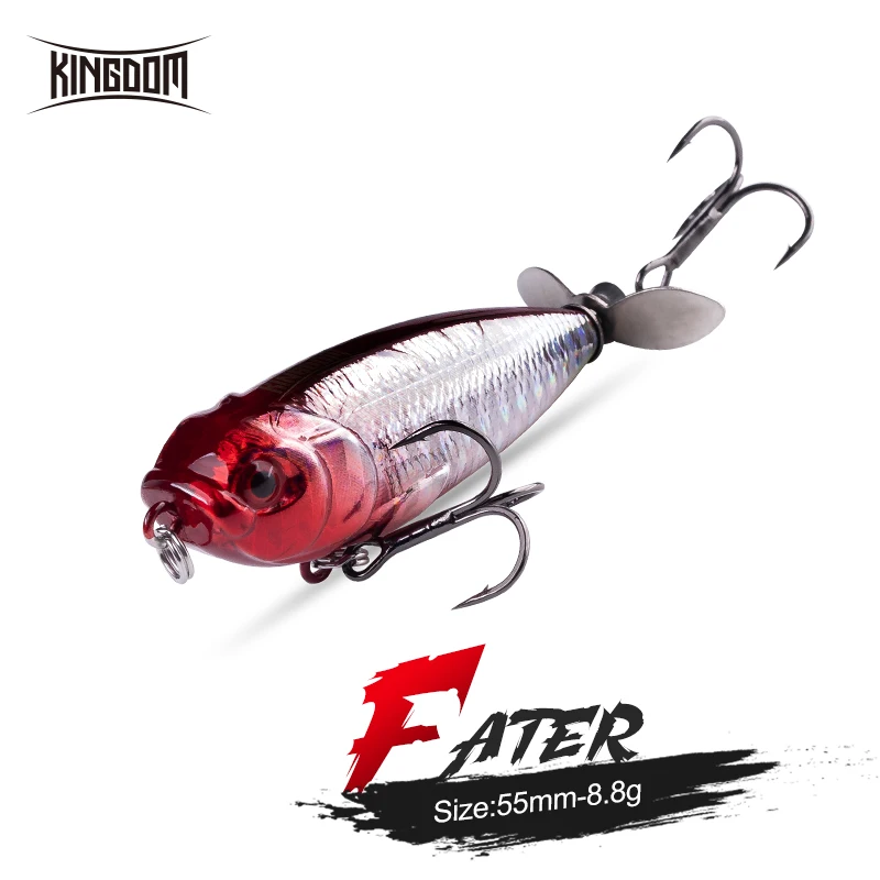 

Kingdom 2019 New Propeller Popper Fishing Lures Topwater Artificial Baits 5.5cm 8.8g Floating Hard bait High Quality wobblers