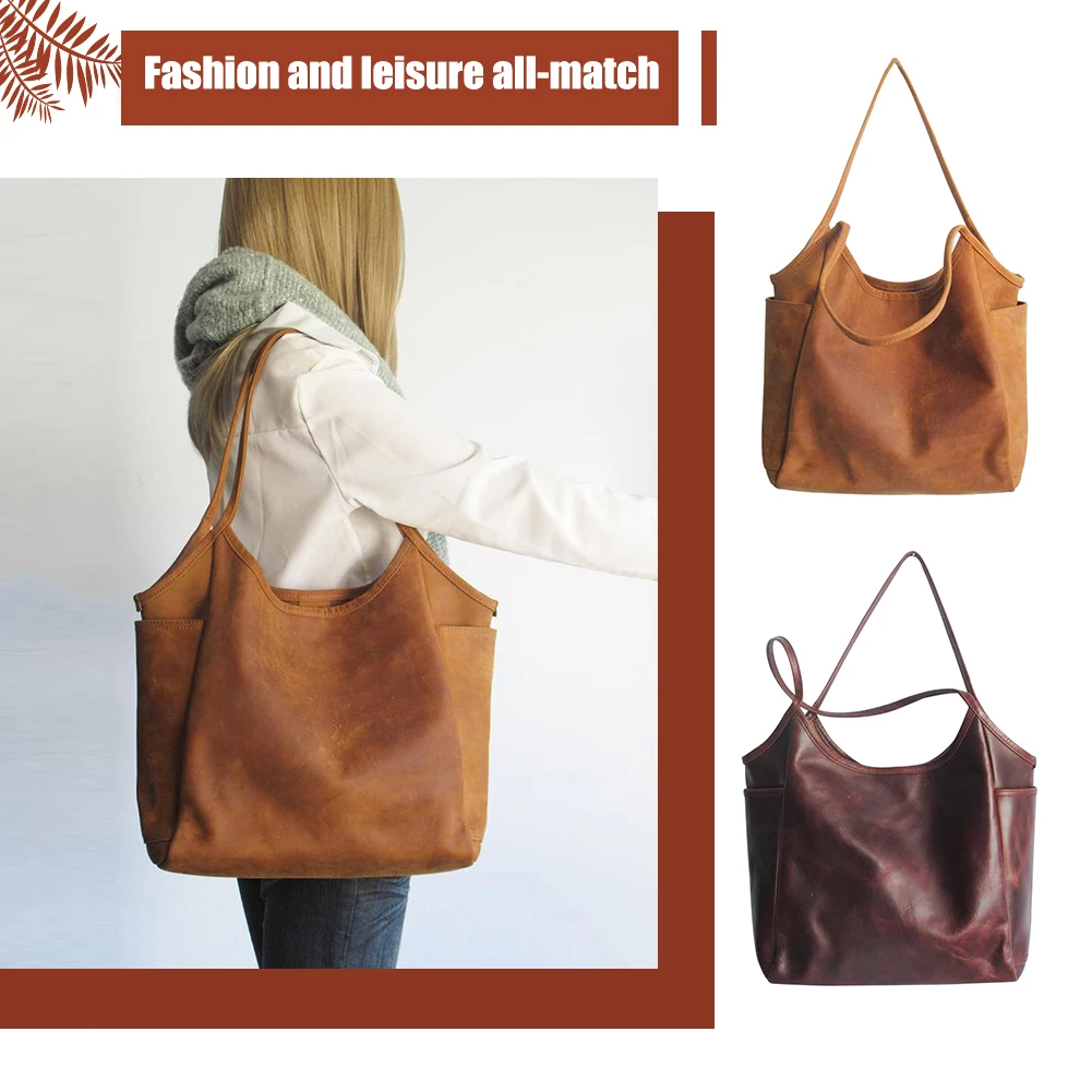 

Женская сумка-тоут из искусственной кожи, однотонная вместительная сумка-тоут через плечо, модная Изысканная сумка для покупок