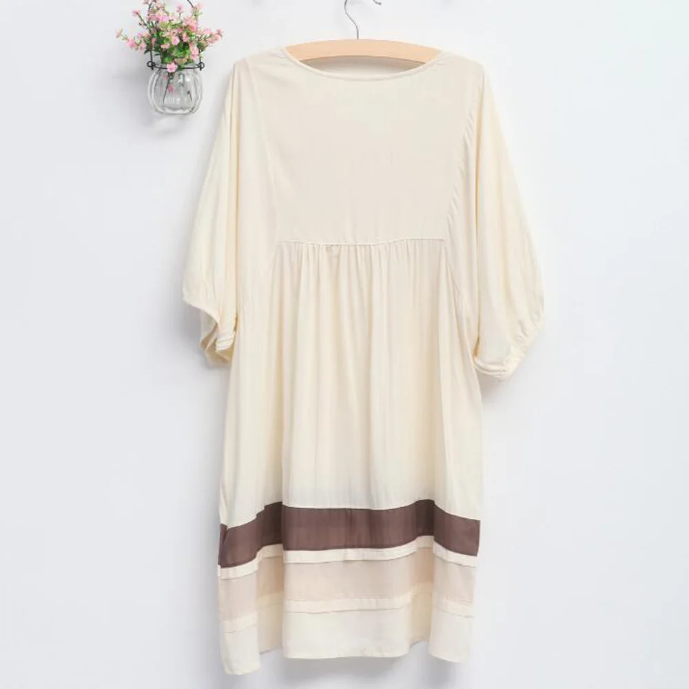 Платье женское пляжное с вышивкой свободный сарафан рукавом до локтя и цветочной