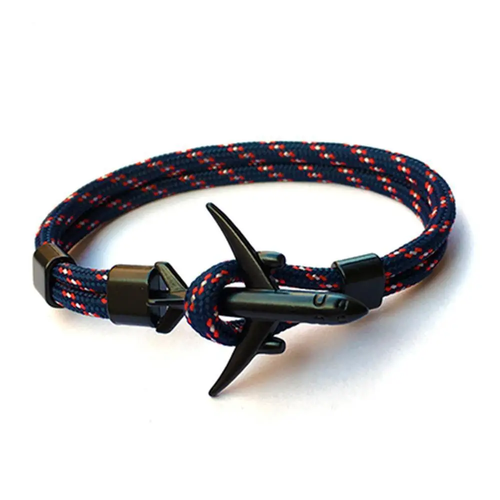 Модный самолет браслеты для мужчин шнур и женщин стиль ВВС металлический браслет