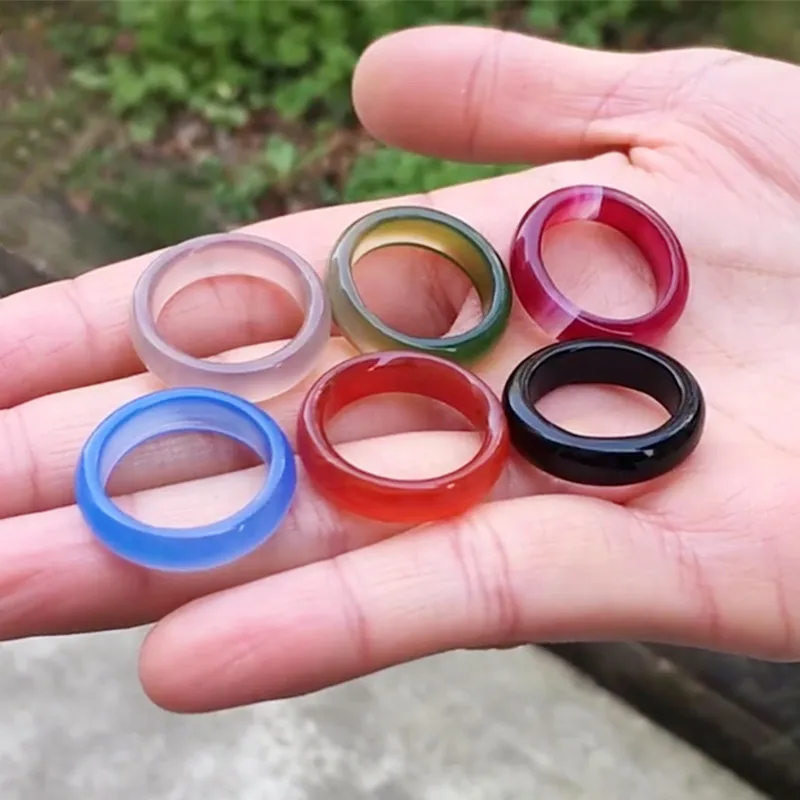 Кольца унисекс из натурального камня с нефритовым агатом | Украшения и