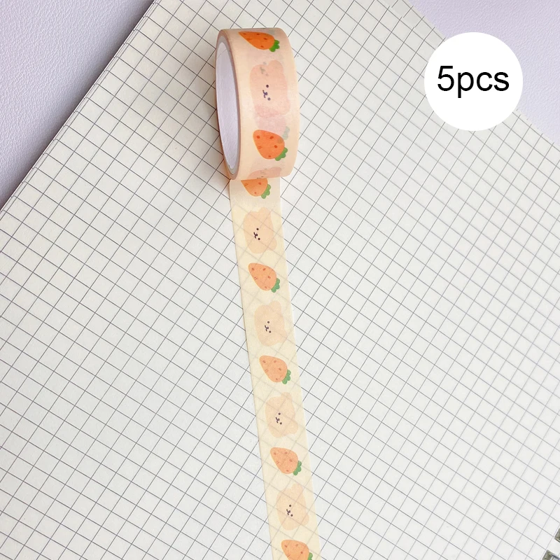 

5Pcs/box Japanese Washi Tape Set DIY Decoration Scrapbooking Planner Paper Wide Adhesive Masking Tape Label Sticker Stationery