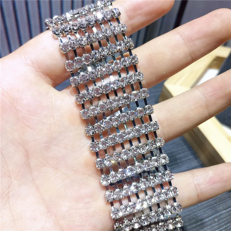 Модные Роскошные Для женщин Стразы пояс Яркий Женский широкий Bling С кристалалми и стразами на талии ремень цепочка Стразы - Цвет: S