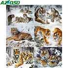 AZQSD 5d алмазная Картина Новое поступление тигр зимняя картинка Стразы Алмазная вышивка животные Мозаика Декор для дома