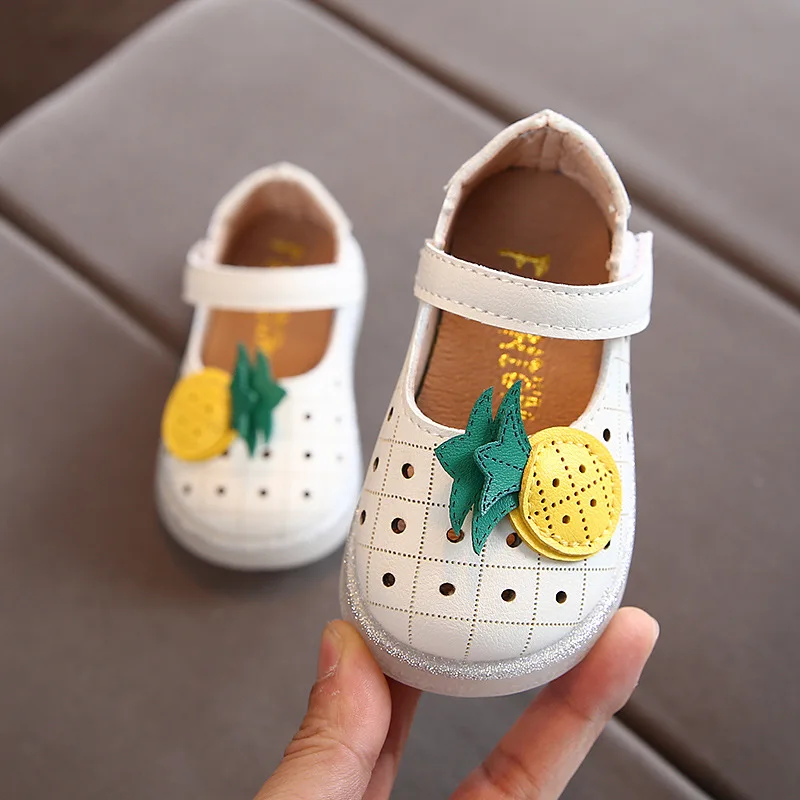 Вечерние туфли для маленьких девочек Свадебные принцессы с принтом ананаса из