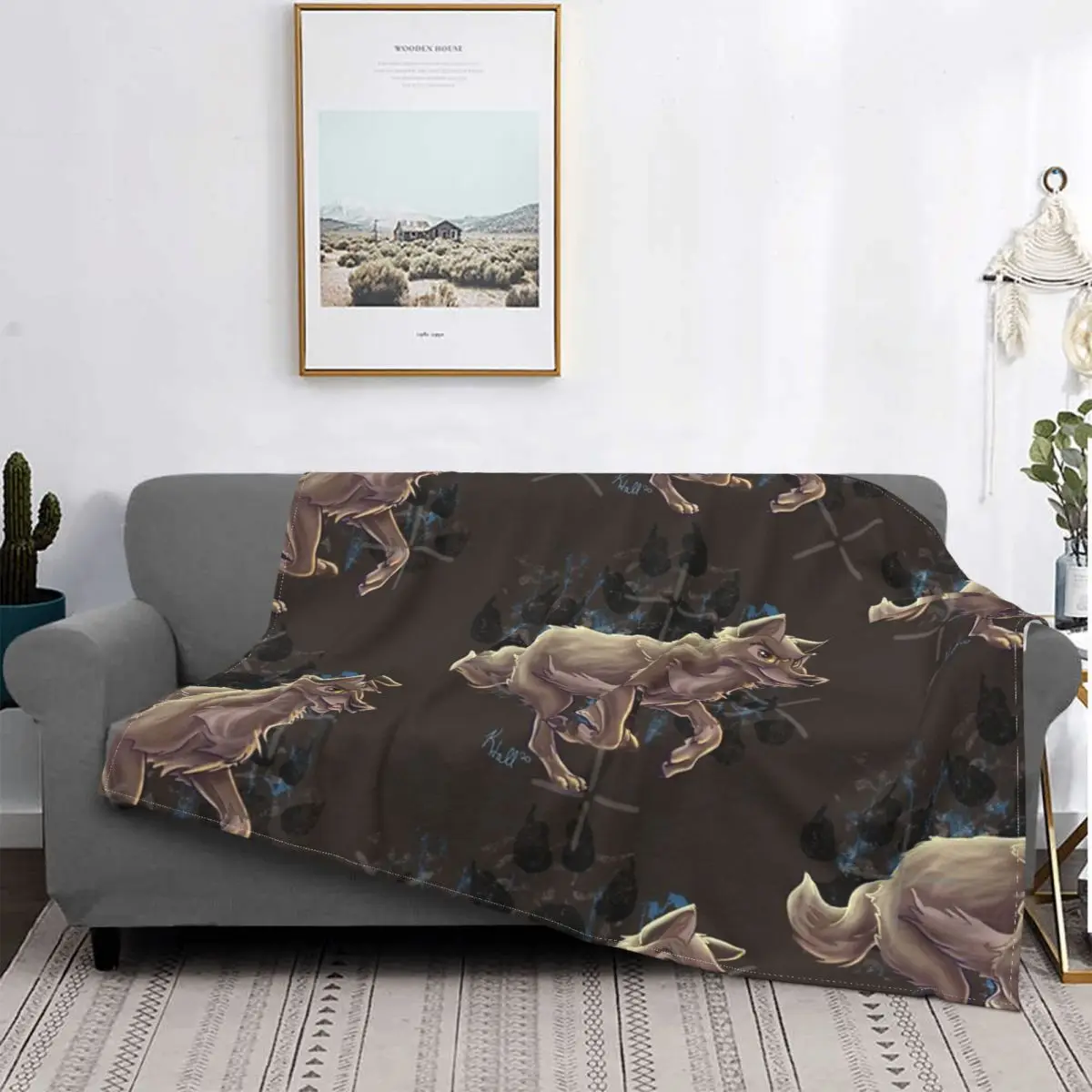 

Balto Wolfdog-Manta a quadros para cama, colcha con капуча, manta, toalla