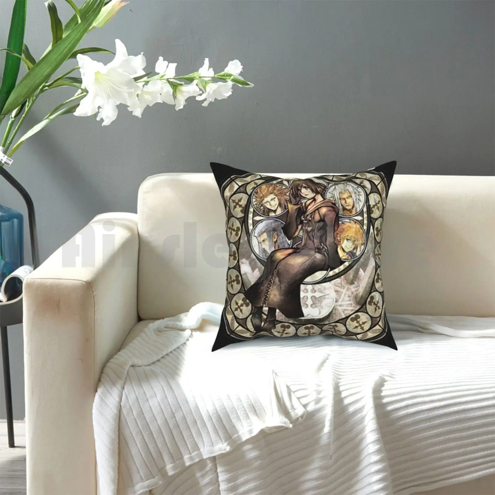 Подушка Kingdom Hearts-Xion'S Heart мягкая домашняя с принтом Hearts Sora Keyblade Kh