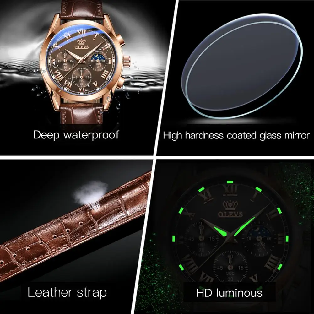 

2020 New Mens Watches Fashion Business Waterproof Quartz Wrist Watch Men Top Brand Luxury Leather Strap Sport Clock Male