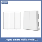 Умный настенный выключатель Xiaomi Aqara D1 Zigbee, беспроводной выключатель с дистанционным управлением, с нейтральным проводом, тройная кнопка для умного дома