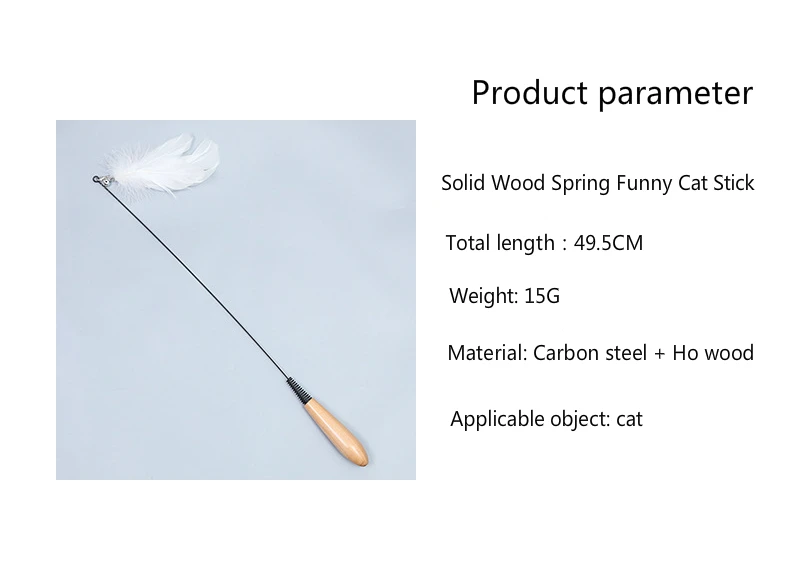 

Cat Toys Wooden Handle Spring Feather Bells Funny Cat Sticks Cat Self-Heeling Replaceable Head Toys Pet Supplies Pet Toys