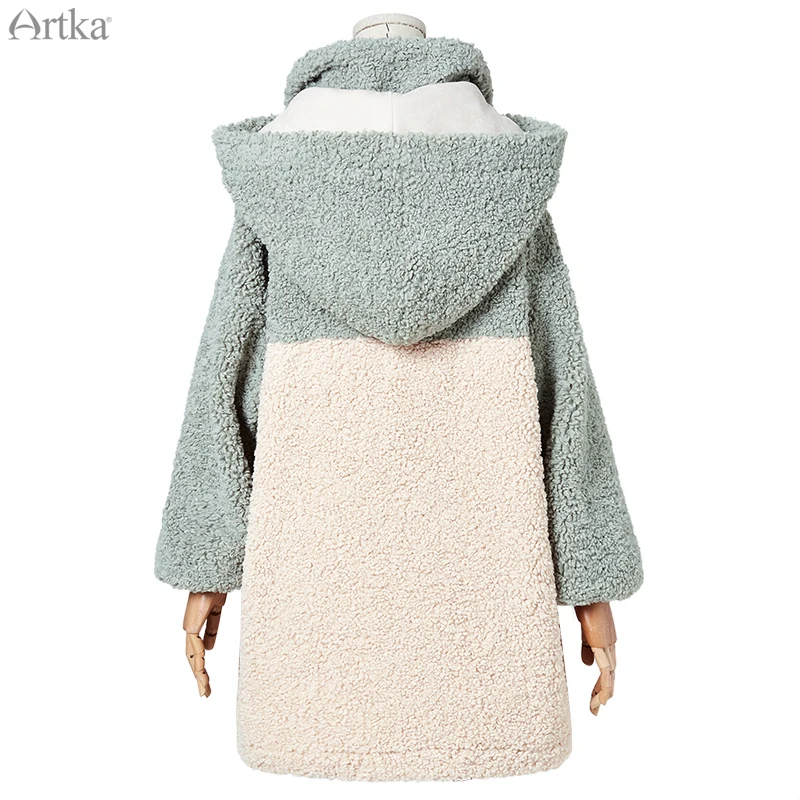 Женская толстовка с капюшоном ARTKA зеленая Толстовка большого размера плюшевой