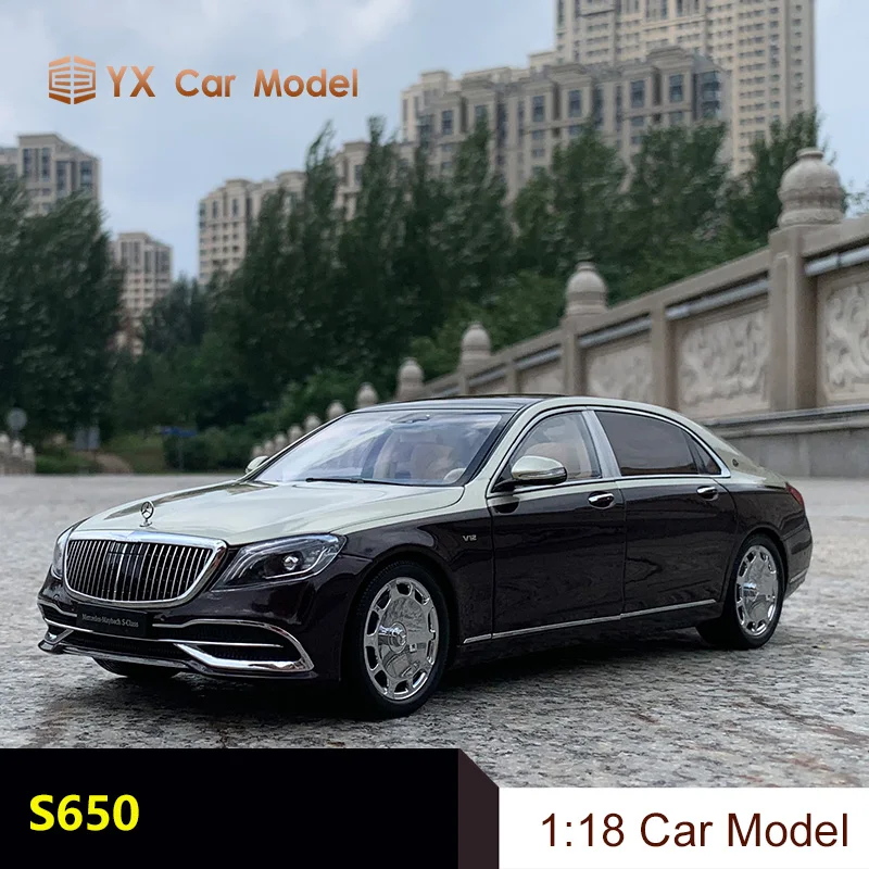 1:18 практически настоящий Maybach S class 2019 рубиновый черный двухцветный сплав