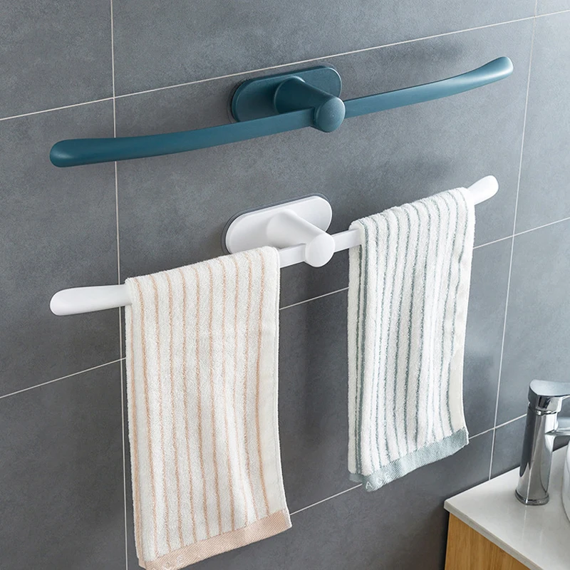 

Bathroom Towel Holder Punch-free Toilet Bow Towel Storage Rack Wall-Mounted Bathroom Hook Kitchen Wipes Hanging Gadgets