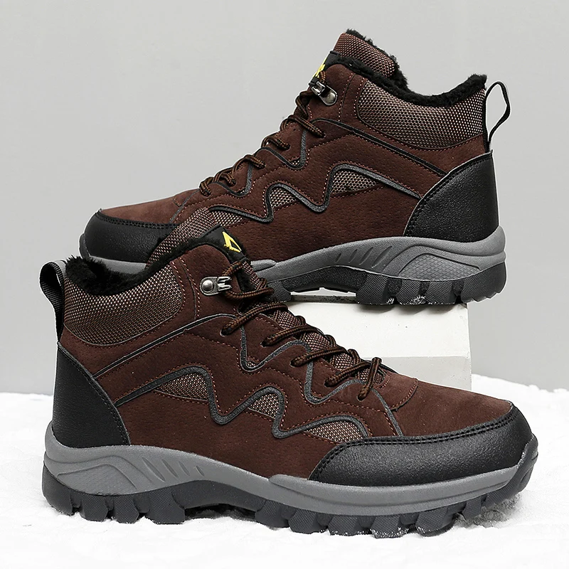 

Спортивная обувь, зимние ботинки, мужская обувь на толстой подошве, кроссовки, мужские высокие повседневные качественные хлопковые тактиче...