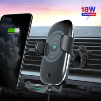 a afh01 car holder 18w qi wireless charger car phone holder for iphone samsung huawei mobile phone bracket pd 3 0 fast charging