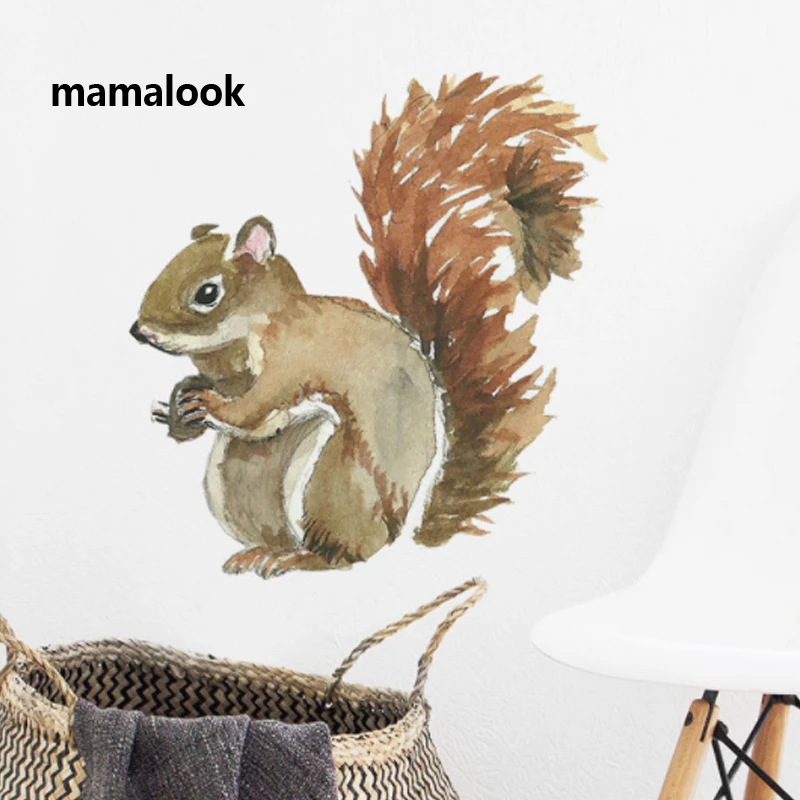 

Cute squirrel Wall sticker for kids babyroom home decoration removable wallpaper living room bedroom mural animals PVC stickers