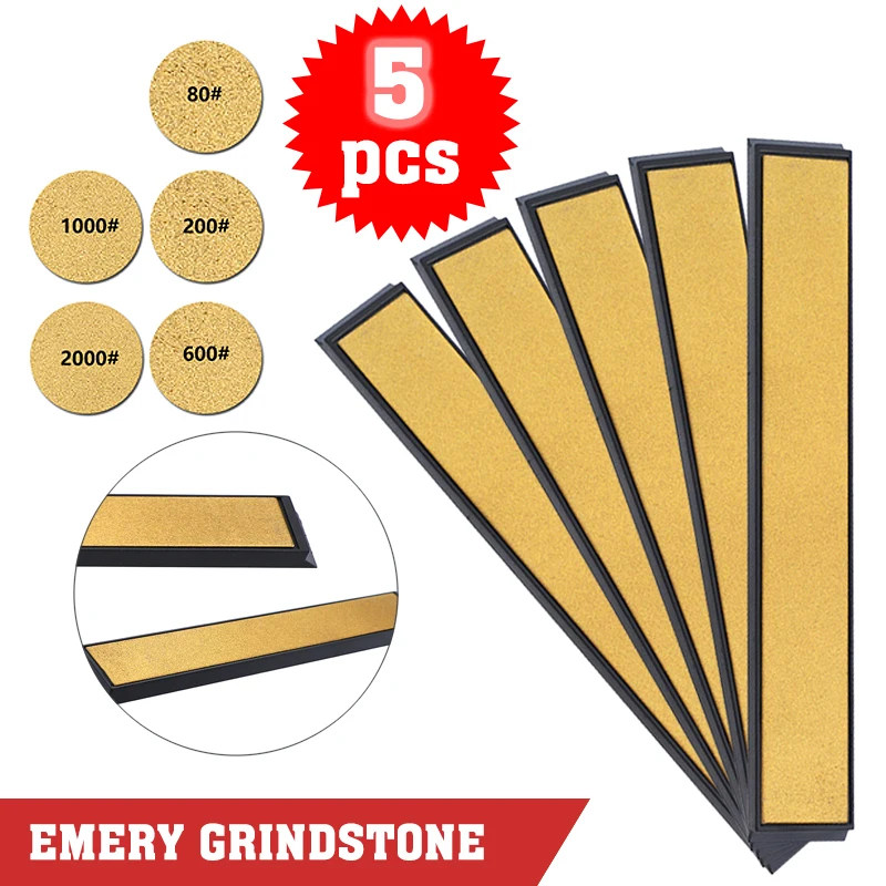 

5PCS Professional Diamond Sharpener Whetstone Sharpening Stones Home Kitchen Knives Grinding Stone 80/200/600/1000/2000 Grit