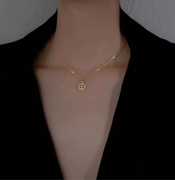 

Элегантное ожерелье из стерлингового серебра 925 пробы с круглыми бусинами, подвесное прекрасное ювелирное ожерелье, чокер для женщин на сва...