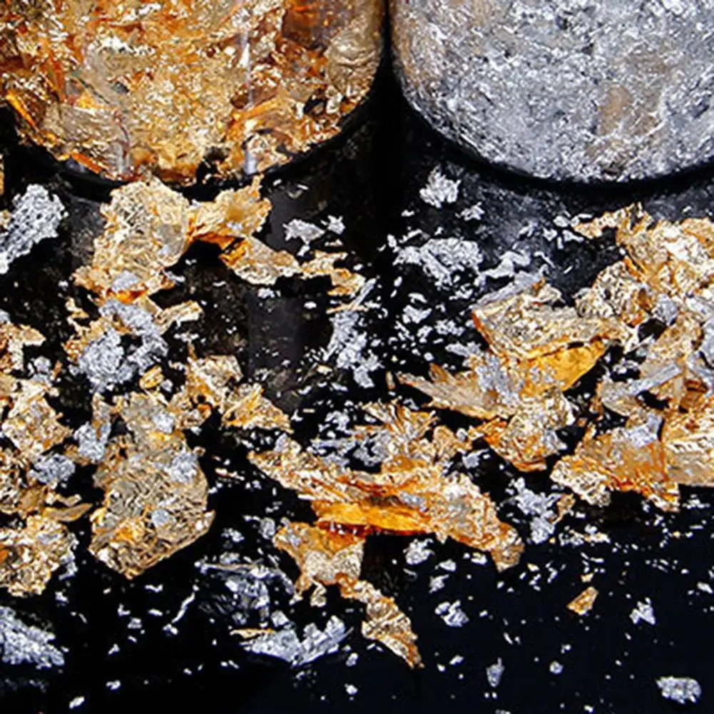 

Gold Silver Aluminum Nail Foil Glitter Sequins Nails Art Irregular Flakes Polish Manicure Design Stickers Decorative Accessories