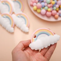 2021 new silicone teether rainbow clouds bpa food grade teething toy infant chewable toys gift for diy pacifier chain