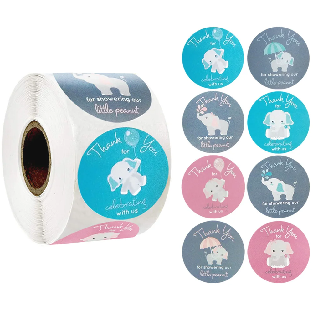 

500pcs / roll mini cute cartoon animal sticker round thank you sticker handmade pattern label wedding paper stationery sticker