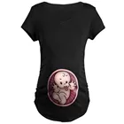 Женская одежда для беременных милые рубашки с принтом для беременных с круглым вырезом и коротким рукавом рубашки для беременных топы для беременных женщин 2019