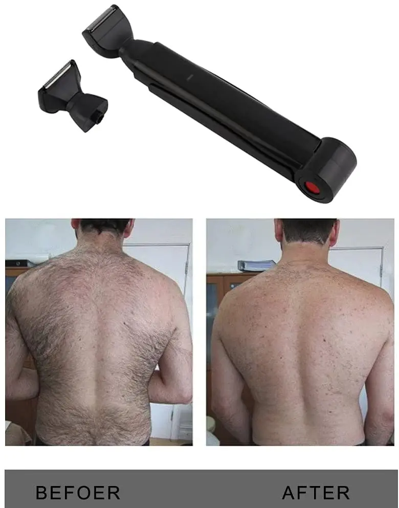 

Back Shaver, Electric Back Razor, Back Hair Removal and Electric Shaver with 2 Interchangeable Blades / Ergonomic Handle