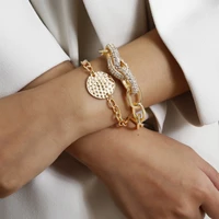 womens jewelry 2021 punk style golden multilayer chain bracelet hip hop rock girlfriend gift aesthetic jewelry wholesale