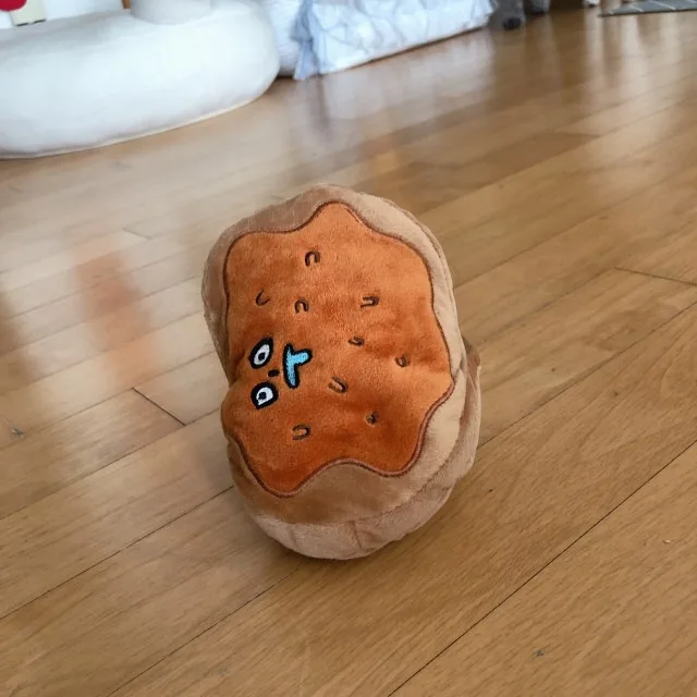 

Милый Dorayaki игрушки для собак для маленьких собак из плюшевого флиса жевательные игрушки для собак ББ звук Писк игрушки INS товары для домашни...