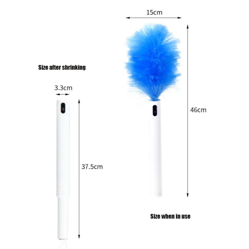 1Pcs Portable Electric Feather Duster Dusting Retractable Cleaning Brush Roller Storage Decontamination | Компьютеры и офис