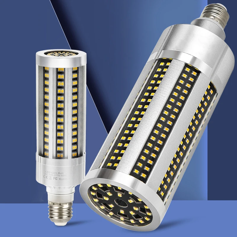 

High Quality LED Bulb Whole Body Metal Hight Brightness E27 LED Corn Lamp AC85-265V 20W 35W 50W 100W LED Commercial Lighting