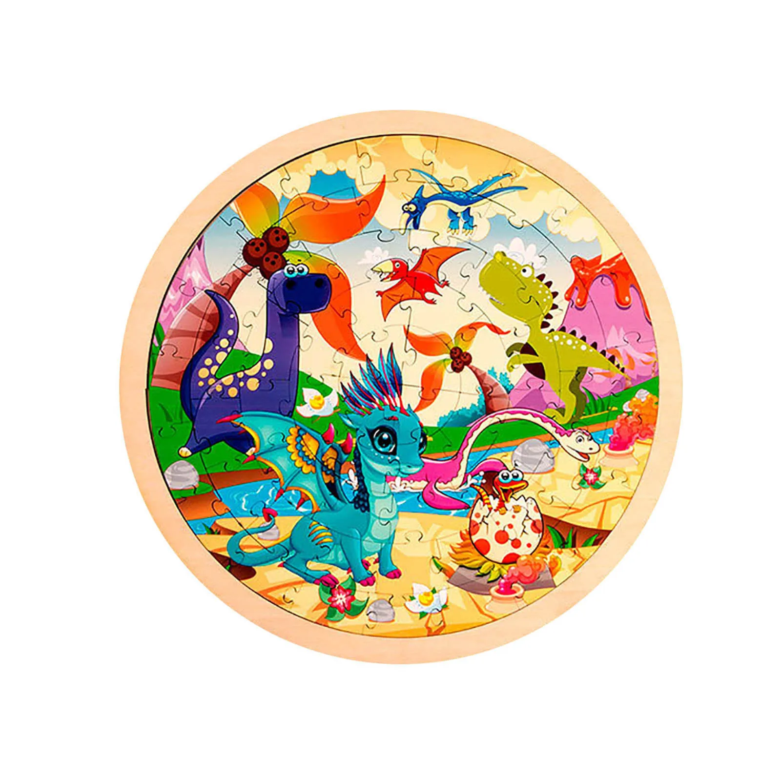 

Children Wooden Puzzle 64 Pieces Educational Cartoon Puzzle Game Kids Toys