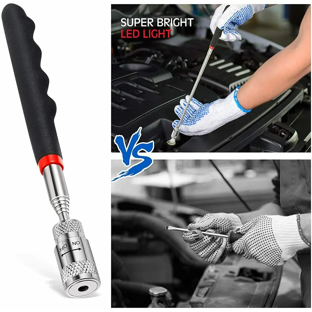 

2pcs Mini Portable Telescopic Magnetic Magnet Pen Handy Tool Capacity For Picking Up Nut Bolt Extendable Pickup Rod Stick