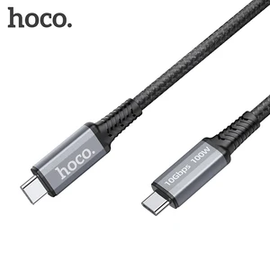 hoco usb c type c cable wire pd 100w usb 3 1 gen2 10gbps 4k 60hz video nylon weaving alloy power cord for macbook for xiaomi free global shipping