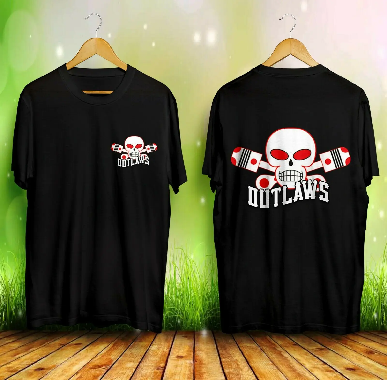 Футболки Outlaw с логотипом мотоцикла мужские футболки коротким рукавом 2 стороны