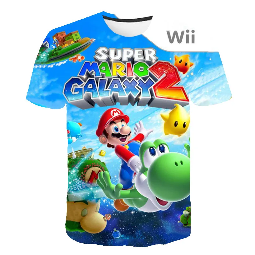 Детская футболка с изображением героев мультфильма «Super Mario Bros Mashup» топ с изображением грибов, Королевство Луиджи, Нинтендо, гик, итальянский стиль, простые комбинированные футболки для мальчиков и девочек - Цвет: 3276