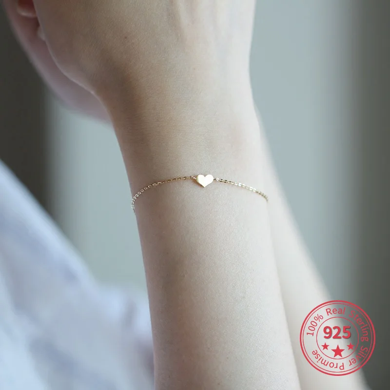 

925 Sterling Silver Exquisite Crystal 14k gold charm bracelet Dainty minimalist jewelry Classic Temperament Party Jewelry