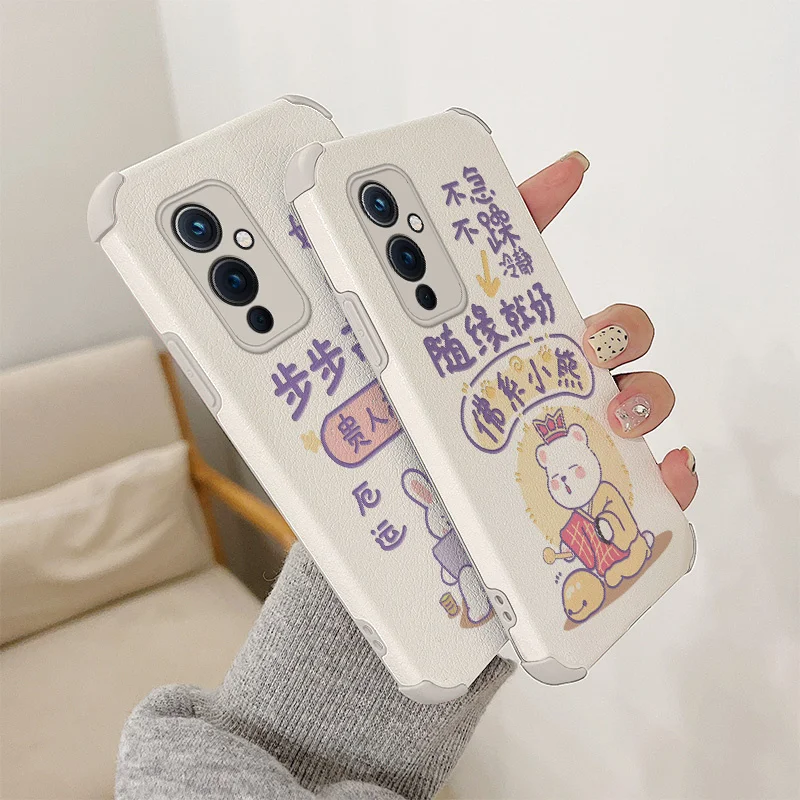 

Buddha Bears Are Very Interesting Shockproof Phone Case For Oneplus 9 9pro 8t 8 8pro Pro Soft PU Leather Silicone Back Cover