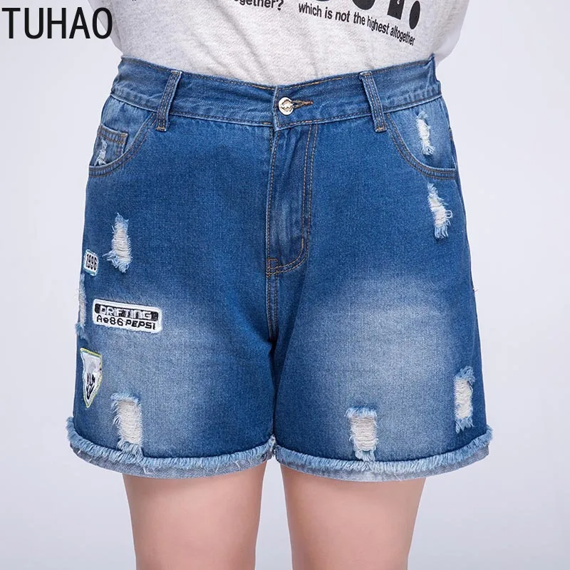 Женские рваные джинсовые шорты повседневные с высокой талией модель LZ26 в