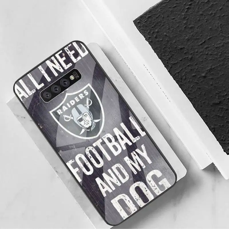 

Oakland Raiders Phone Case Tempered Glass For Samsung S6 7 8 9 10 20 Plus Ultra Note8 9 10 10pro