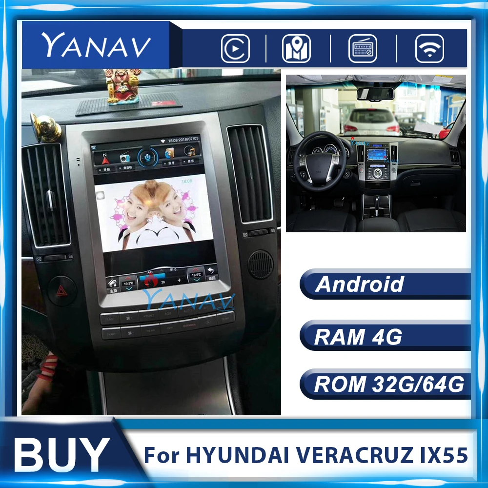 

for HYUNDAI VERACRUZ IX55 2008-2012 10.4INCH Android autoradio Tesla style stereo car audio multimedia player Vertical Screen