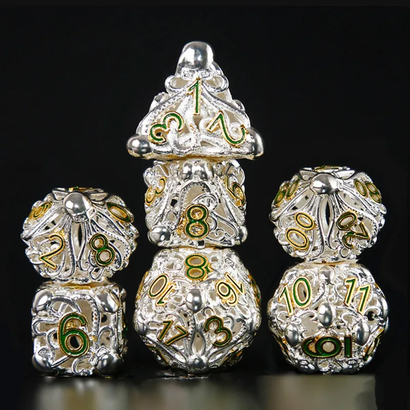 

Пустотелые металлические кости Осьминог D & D 7 шт., искусственные игры, многогранные кости, наборы для игры в настольный футбол, MTG Pathfinder D20, иг...