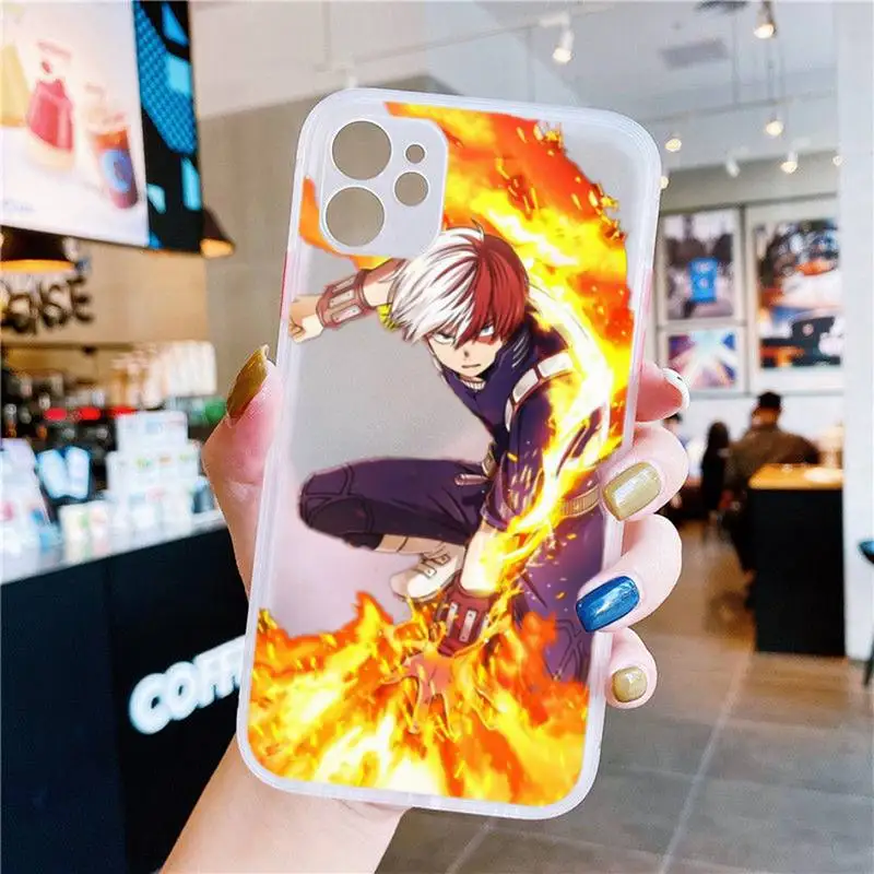

Anime Shoto Todoroki Boku No Phone Case White Transparent Matte For IPhone 7 8 11 12 S Mini Pro X XS XR MAX Plus Cover Shell