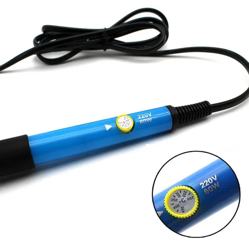 Электрический паяльник с регулируемой температурой 220 В 60 Вт + 5 наконечников