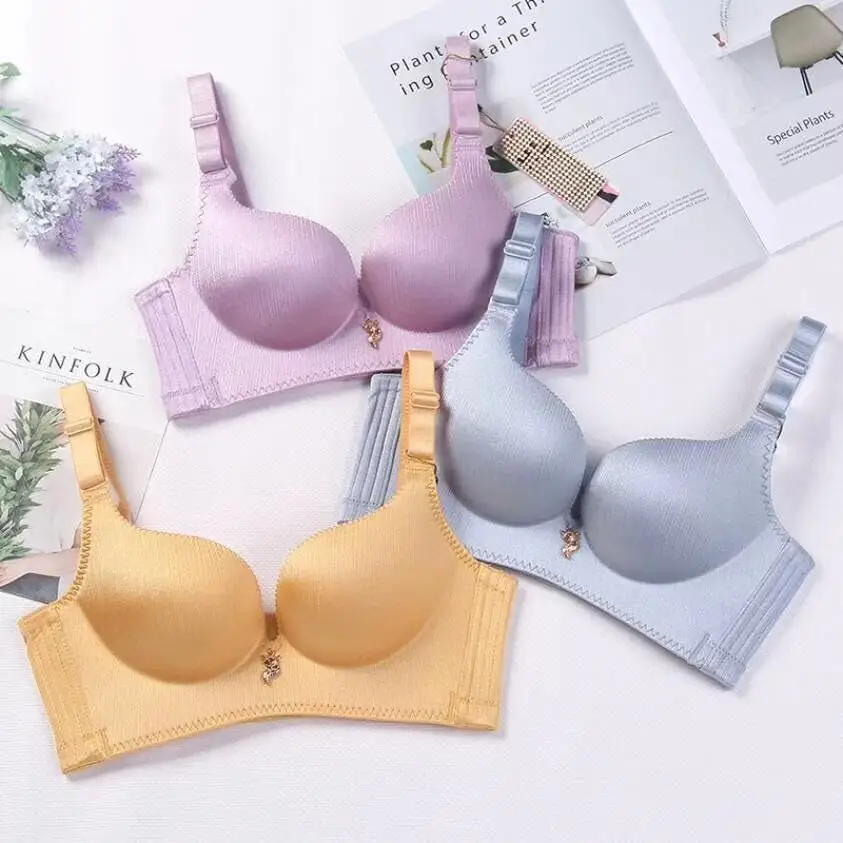 Big size double size Women Sexy Push Up Bra back Closure Bralette Underwear Lingerie Seamless Brassiere 32 34 36 38 A B C Cup