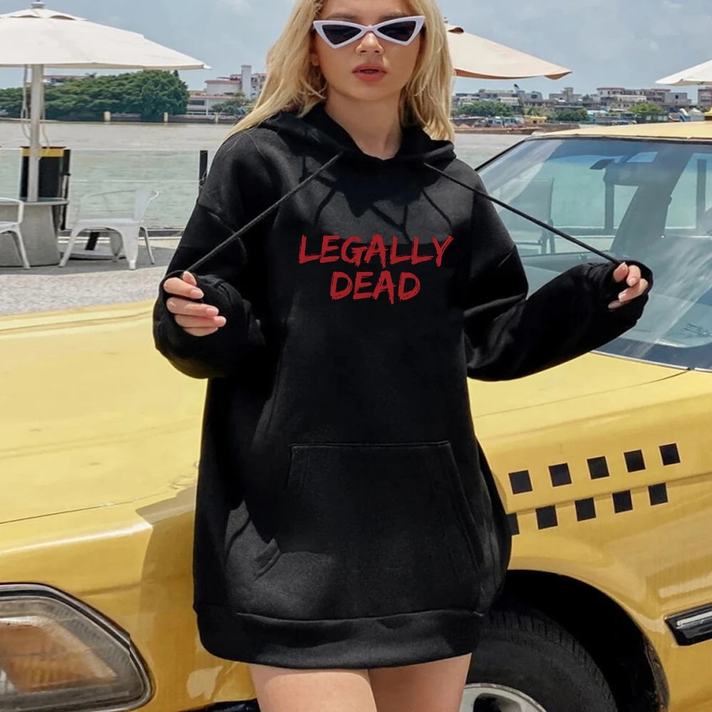 

Новые толстовки, зимние женские худи с легально мертвым принтом, женские пуловеры с длинным рукавом и капюшоном в Корейском стиле, топы