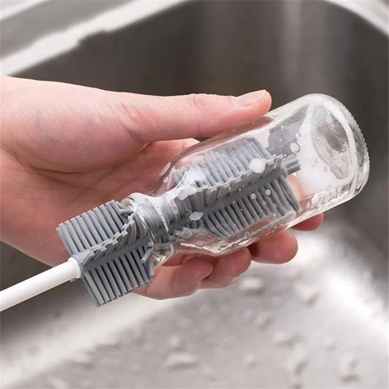

Silicone Cup Brush Long Handle Drink Wineglass Bottle Glass Cup Washing Cleaning Sponge Brushes Cleaner Kitchen Cleaning Tools