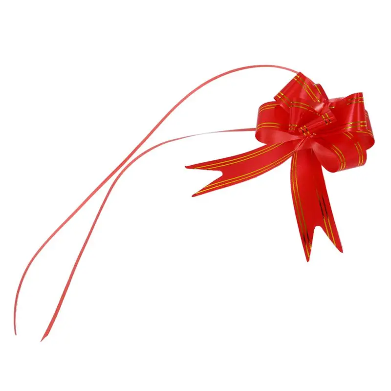 Горячая подарочная упаковка красного золота тон поли Потяните лук ленты DIY Декор