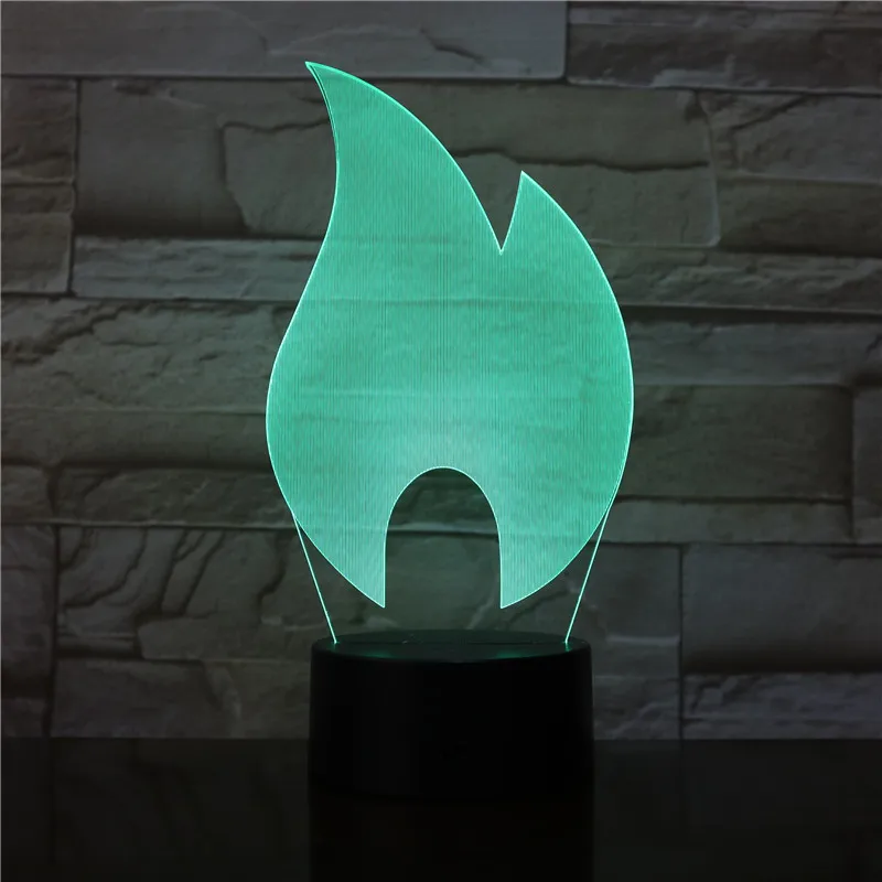 

3D-3156 Abstract Fire Flame Design LED Night Lamp Acrylic Plate LED Touch Base