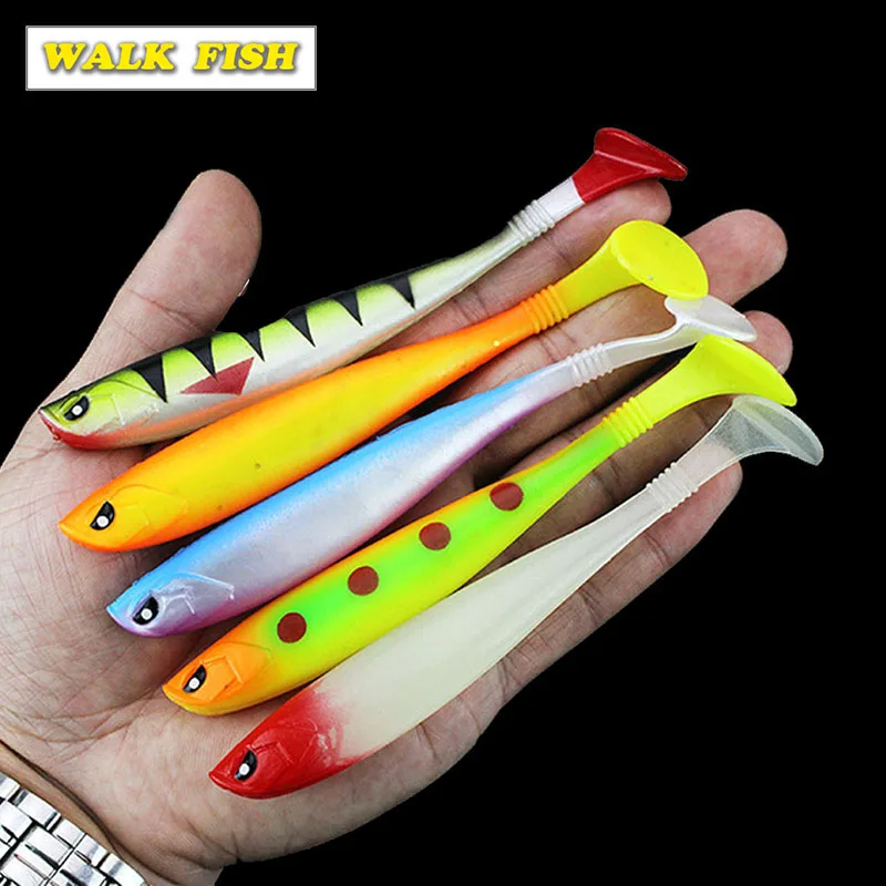Walk Fish 1 шт. мягкая 3D приманка SWIN для рыбной ловли 10 г/12 см Мягкая черви окунь щука
